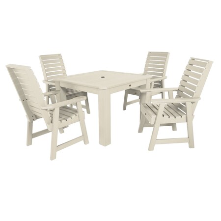 Highwood Usa Weatherly 5pc Square Outdoor Patio Furniture Dining Set AD-DNW44-WAE